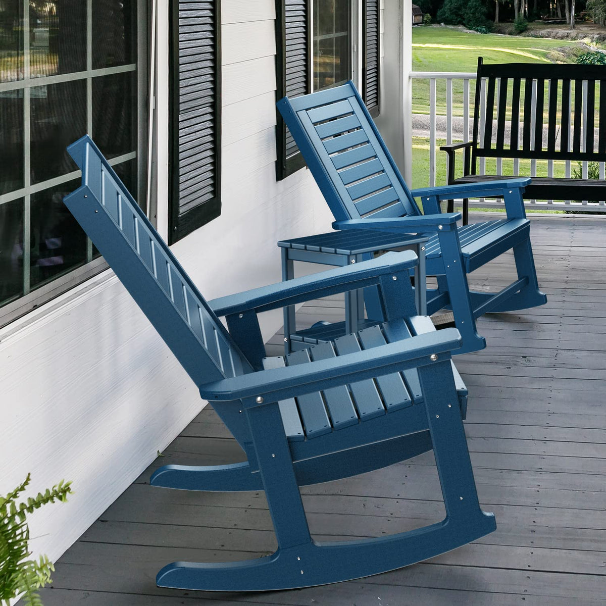 Oversized Outdoor Rocking Chairs Set of 2 Blue Q57279