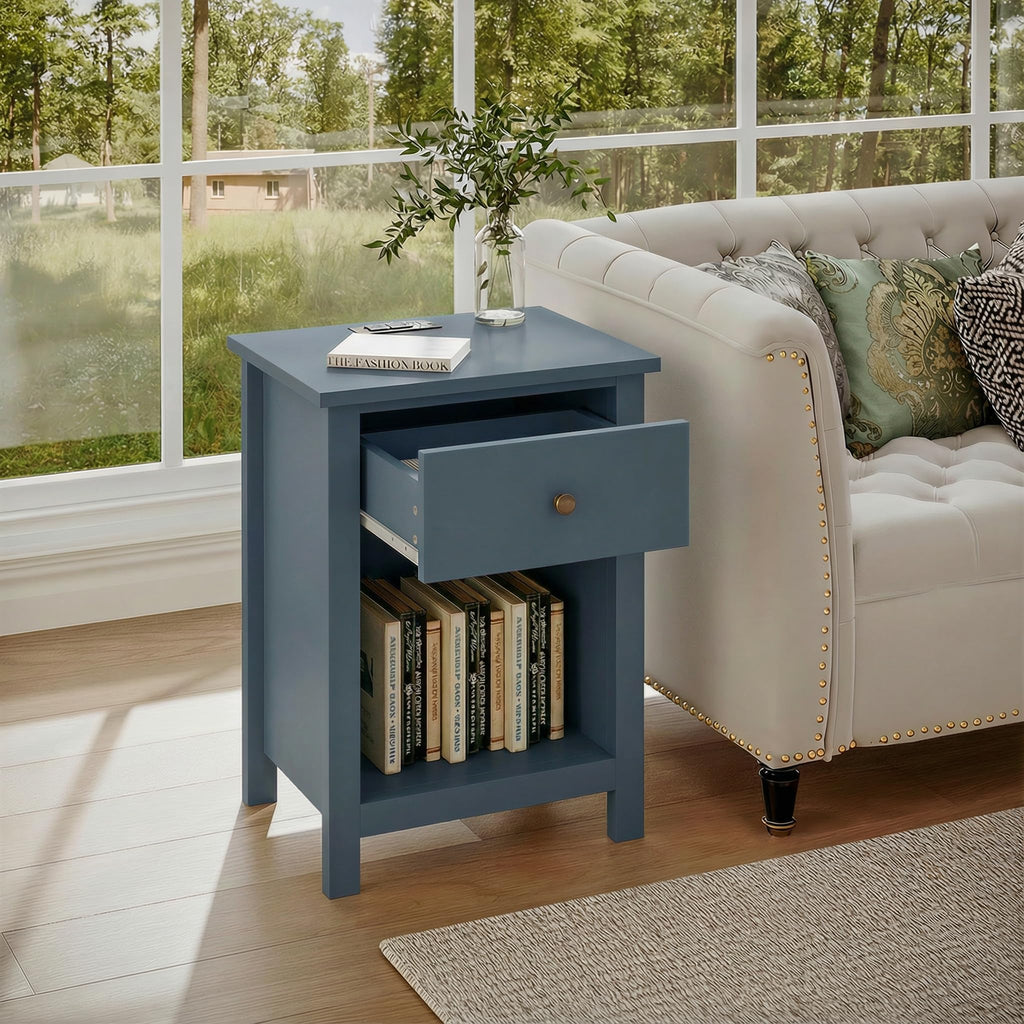 Farmhouse Nightstand with Charging Station Set of 2 Y802886