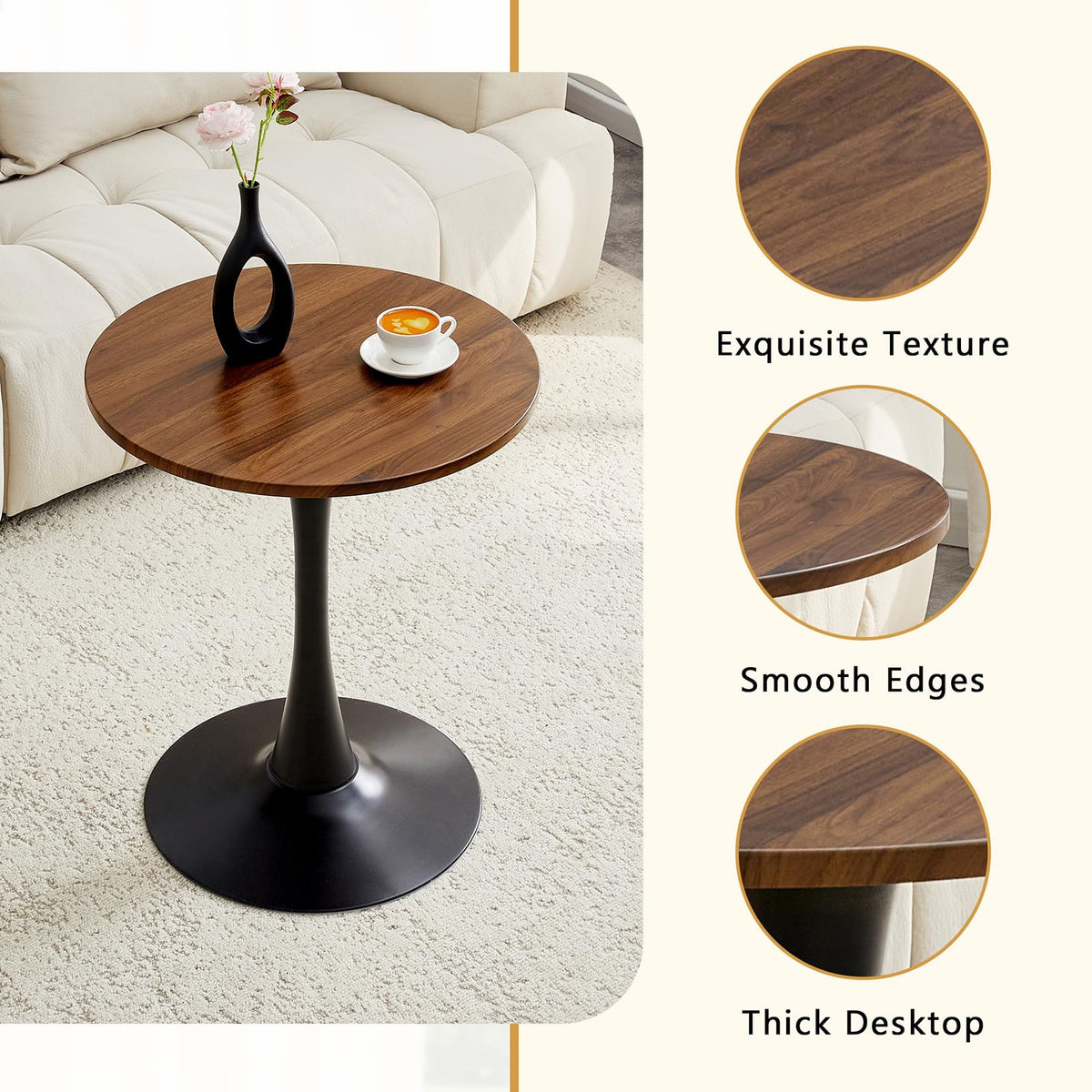 3-Piece Round Dining Table Set with 2 Chairs Z9318