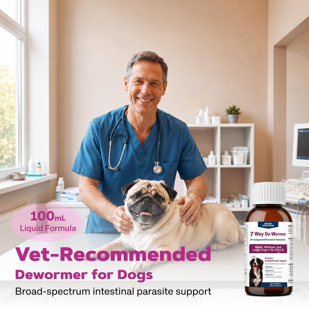 Dog Dewormer Liquid Formula with Praziquantel & Pyrantel Pamoate, 3.38 fl oz U336787