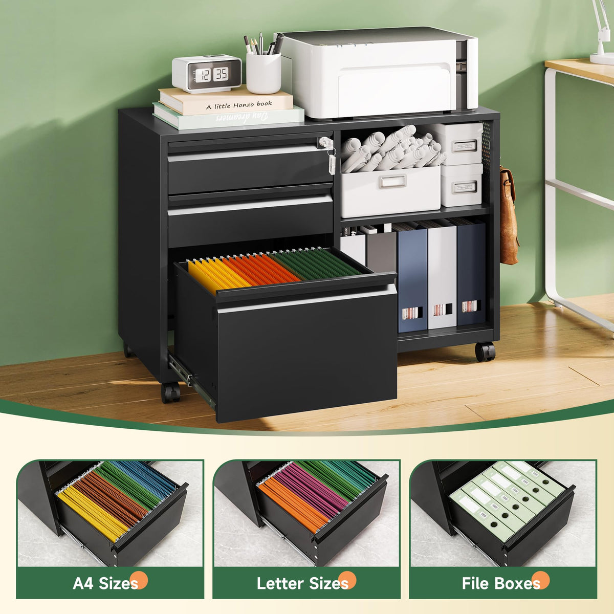 3 Drawer Metal File Cabinet with Lock E8763