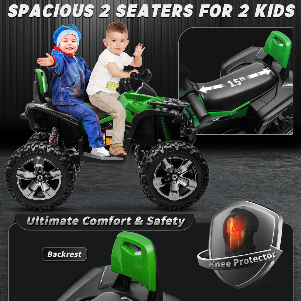 Green 24V 4 Wheeler ATV with Remote Control K454