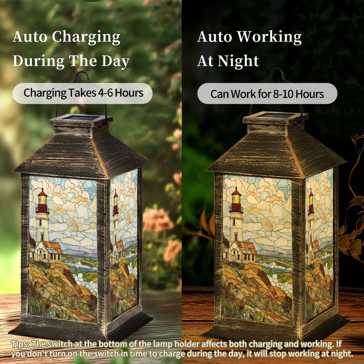 Solar Powered Outdoor Waterproof Hanging Lantern 1 Pack Y980