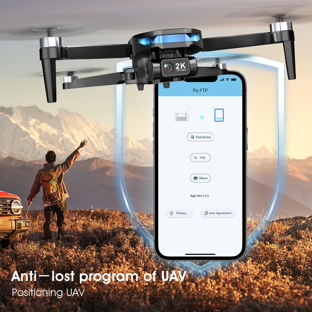 GPS Drone with EIS 2K Camera, 7.22 inch Screen, 64 Mins Flight, Foldable RC Drone P9670