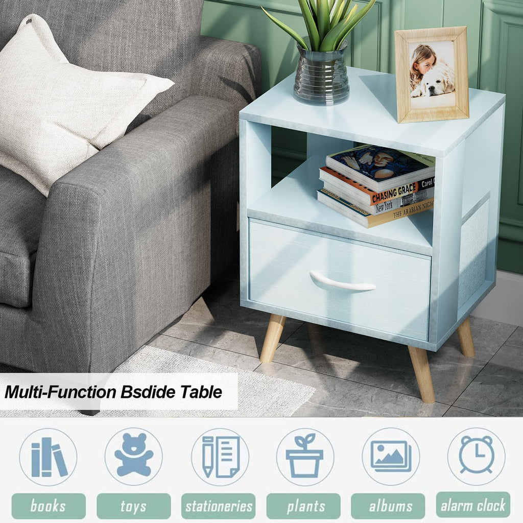 Blue Kids Nightstand with Drawer R22449