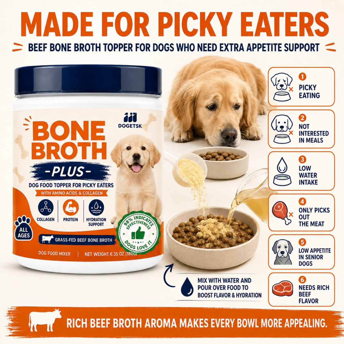 Doggy Nutritious Beef Bone Soup Supplement B36290