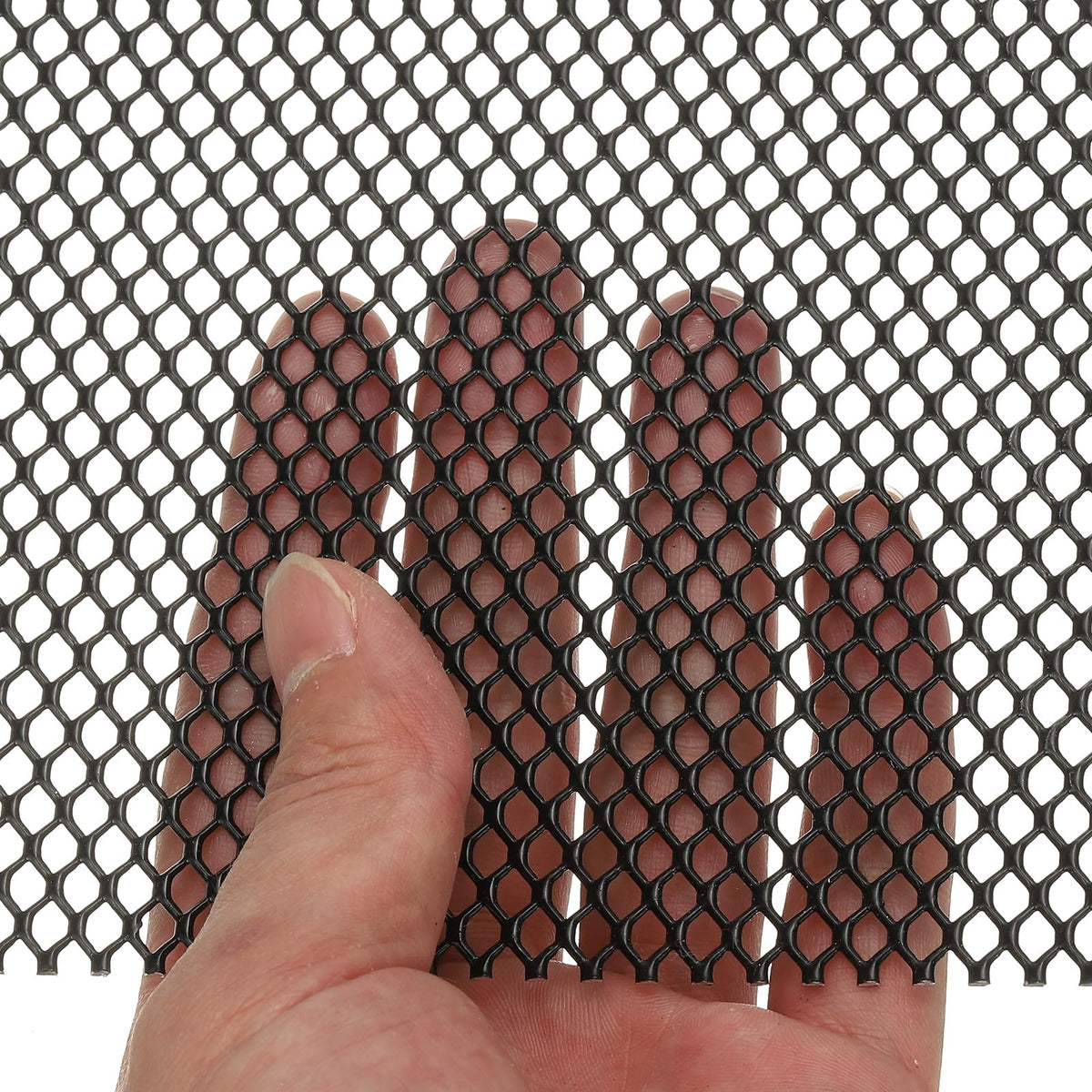 40" x 13" Black Aluminum Diamond Hole Mesh Sheet X5437