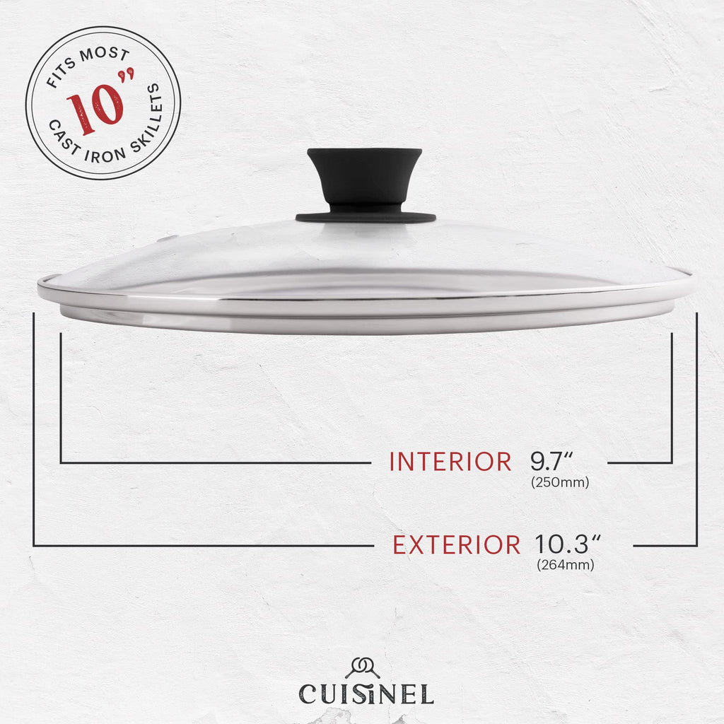 10 Inch Pre-Seasoned Cast Iron Skillet with Lid Q7788