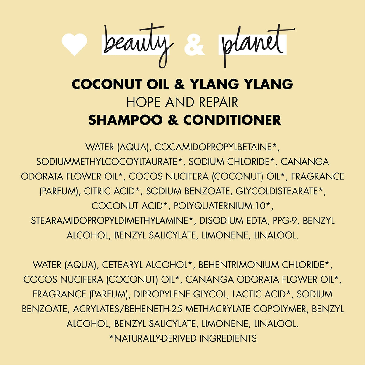 Coconut Oil & Ylang Shampoo and Conditioner 2 Count 13.5 oz P1515