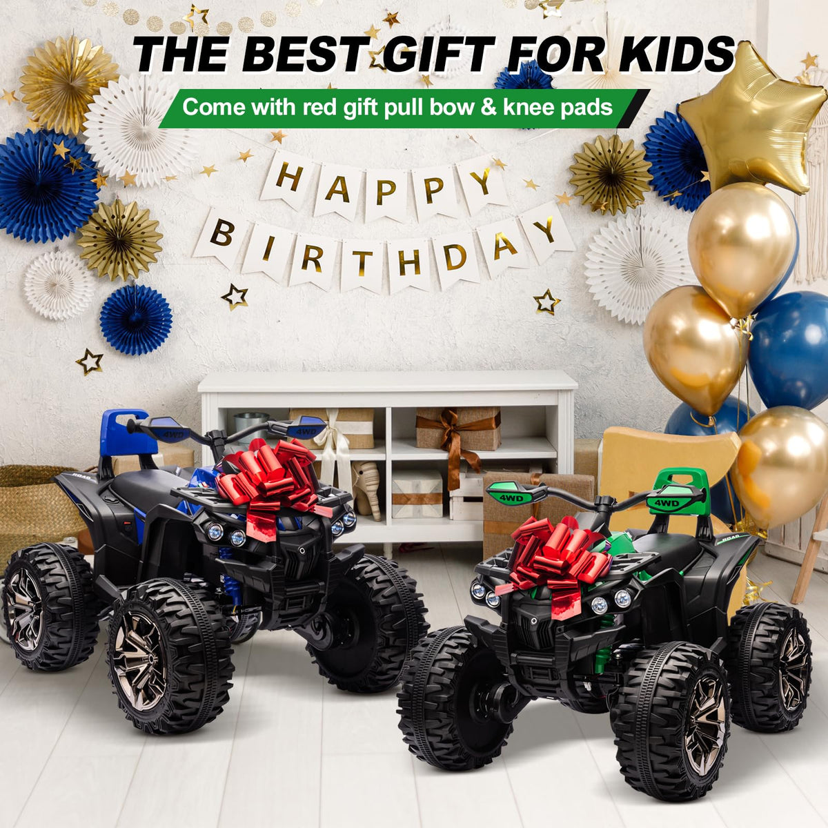 Green 24V 4 Wheeler ATV with Remote Control K454