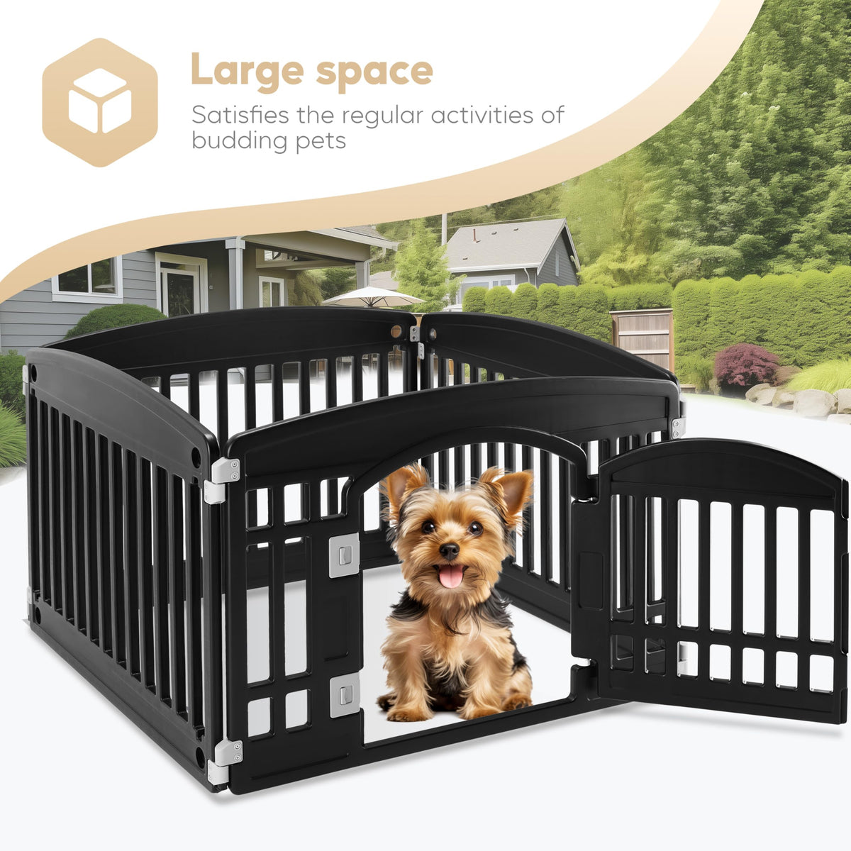24" 4-Panel Black Dog Playpen X592