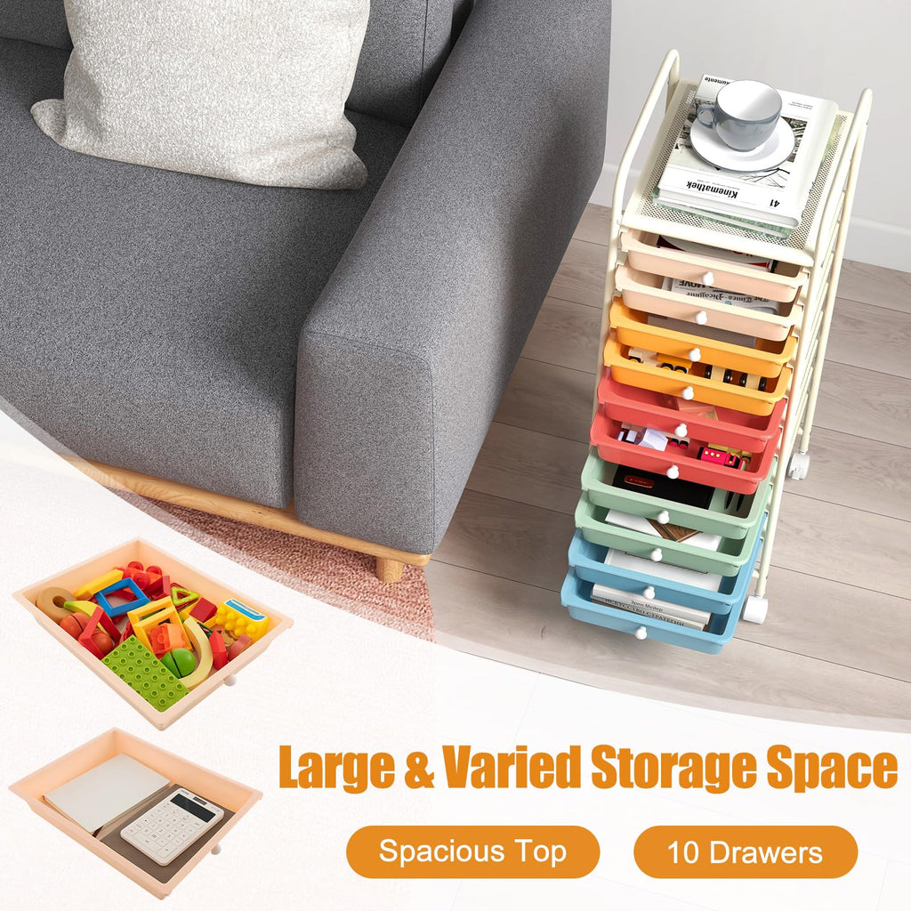 10 Drawer Rolling Storage Cart A7552