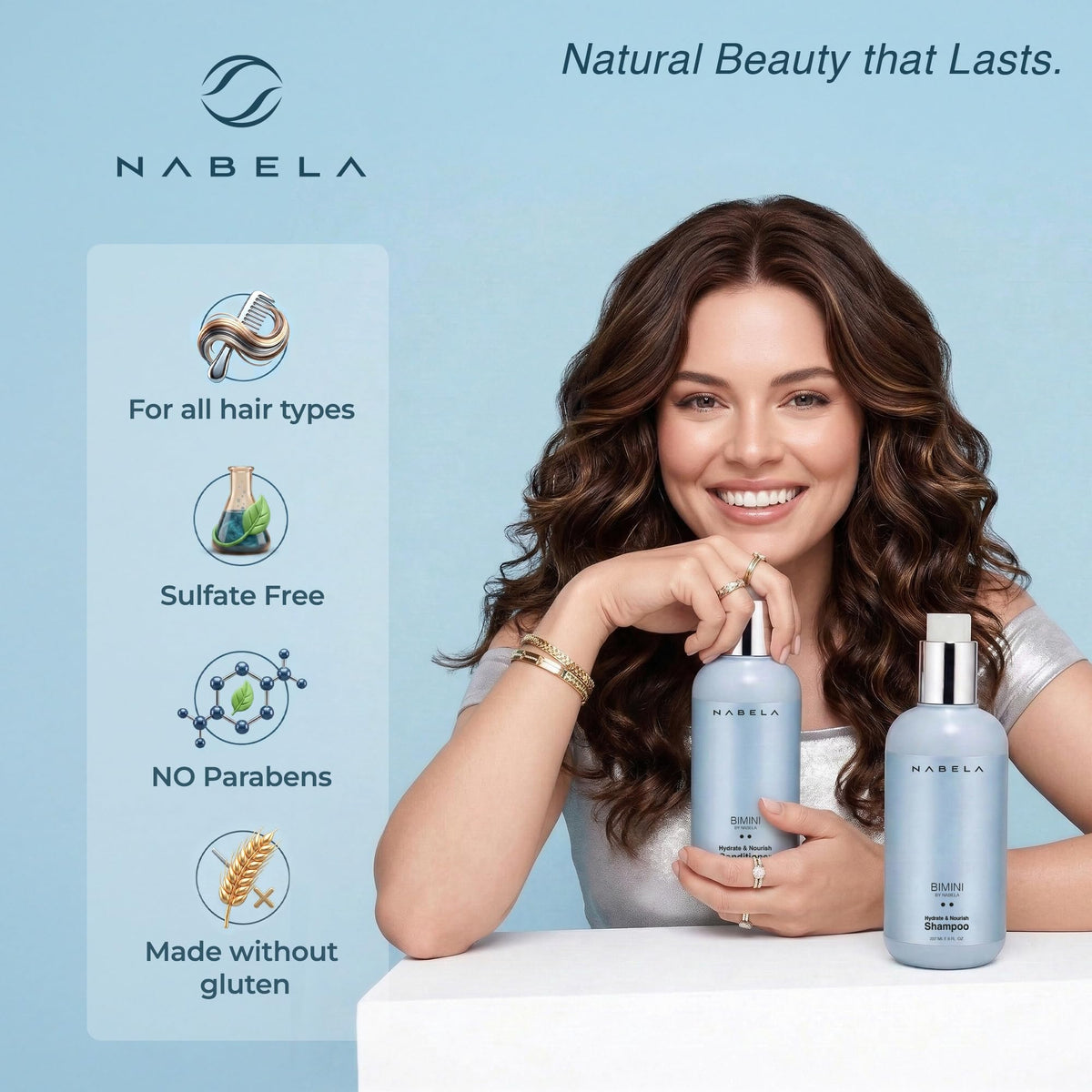 Shampoo and Conditioner Set with Hyaluronic Acid, Argan Oil & Shea Butter G131