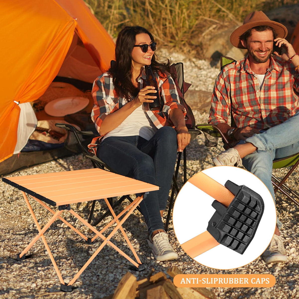 Portable Folding Camping Table Aluminum Top C3904
