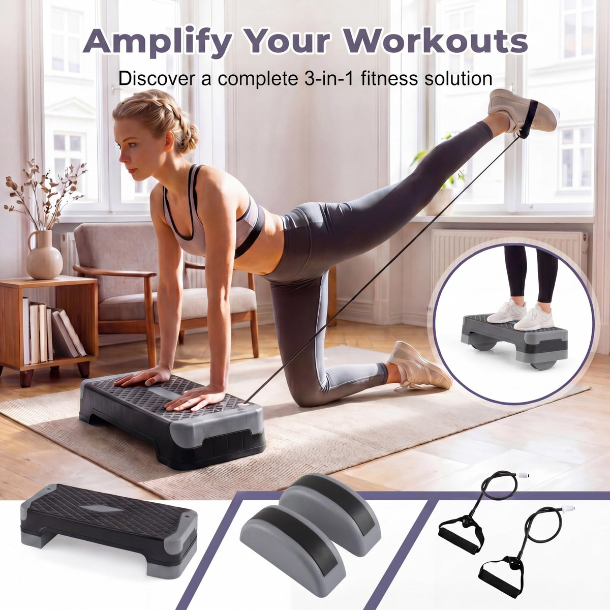 Adjustable 5 in 1 Aerobic Step Platform A9010