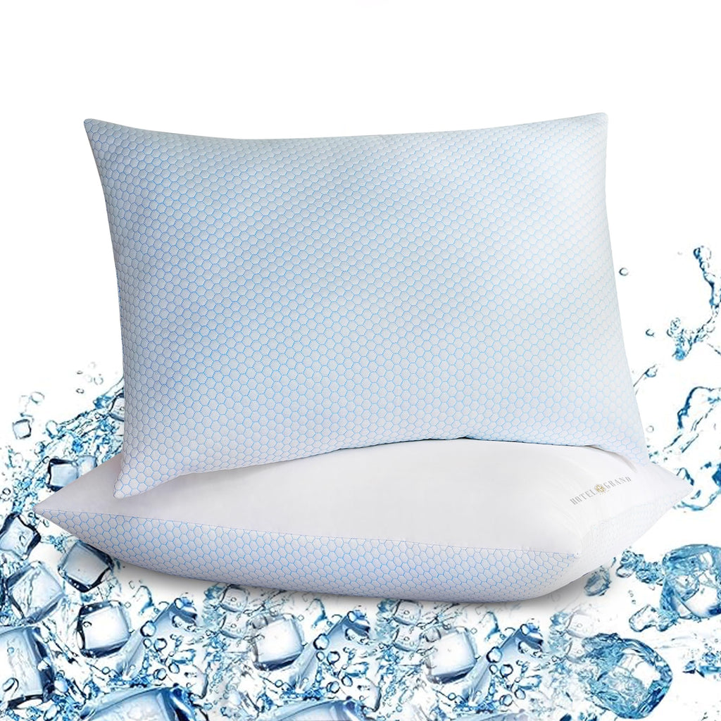 Cooling Soft Low-Profile Pillow King Size Set of 2 D46777