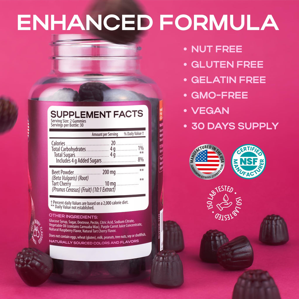 Beet Root Gummies with Tart Cherry, 60 Pcs Z9545