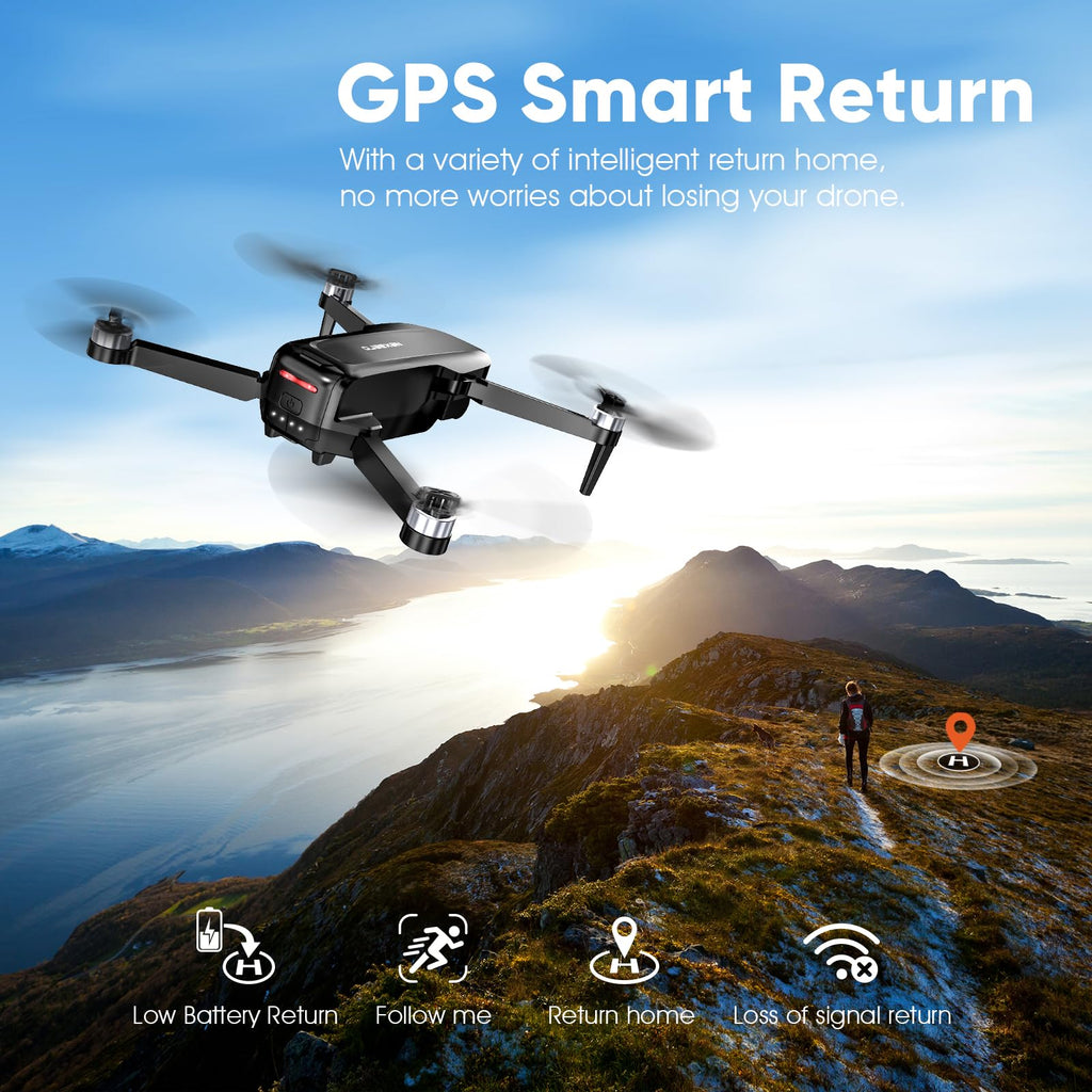 GPS Drone with EIS 2K Camera, 7.22 inch Screen, 64 Mins Flight, Foldable RC Drone P9670