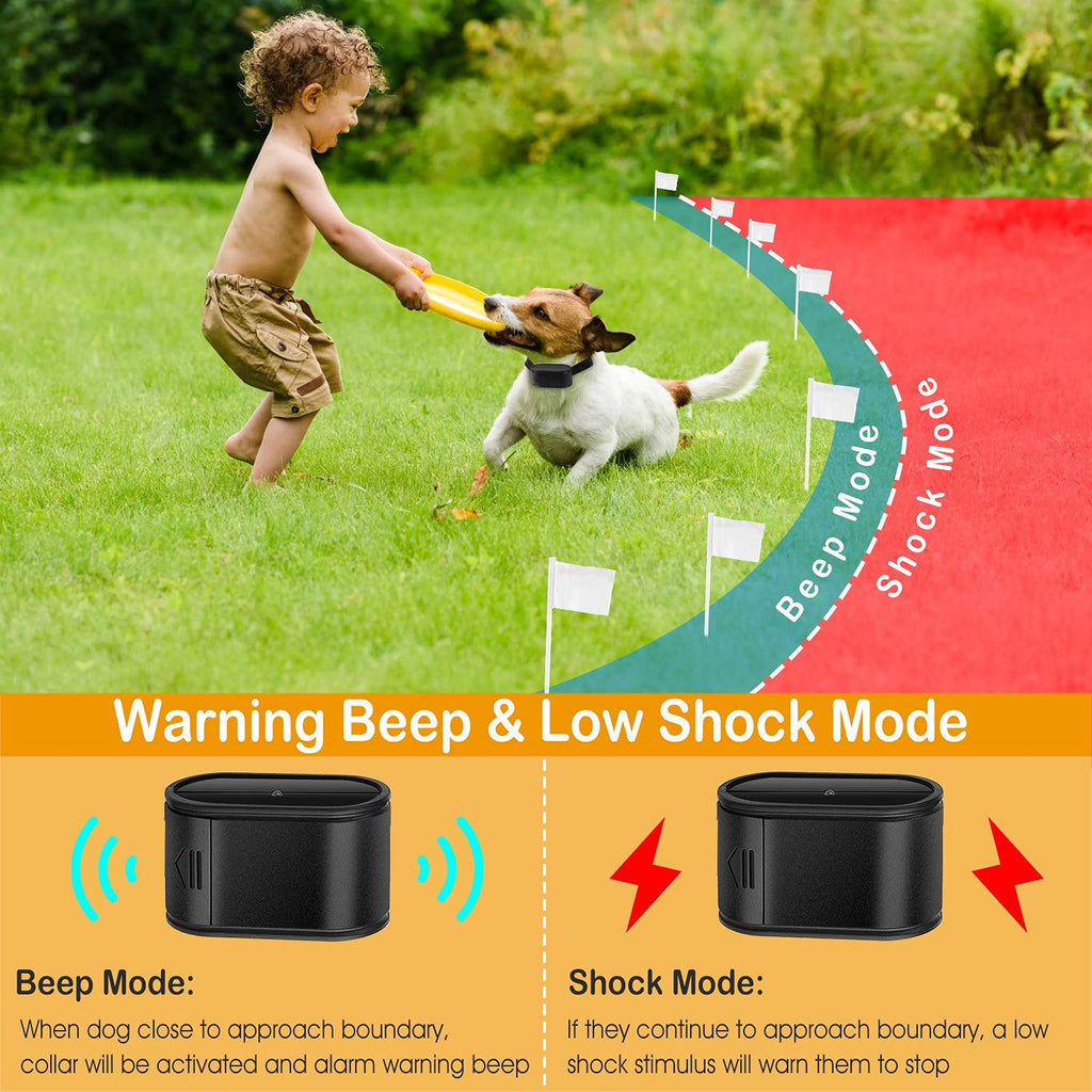 Electric Dog Fence System with Dual Waterproof Shock Collars B45976