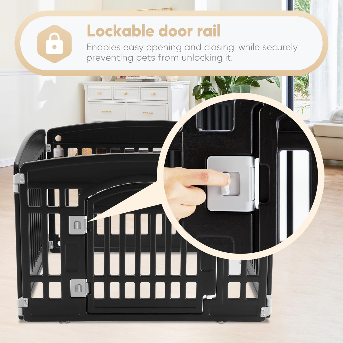 24" 4-Panel Black Dog Playpen X592