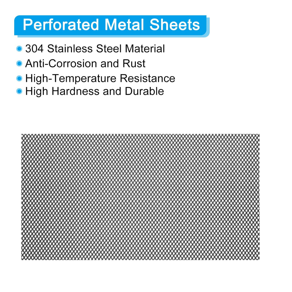 40" x 13" Black Aluminum Diamond Hole Mesh Sheet X5437