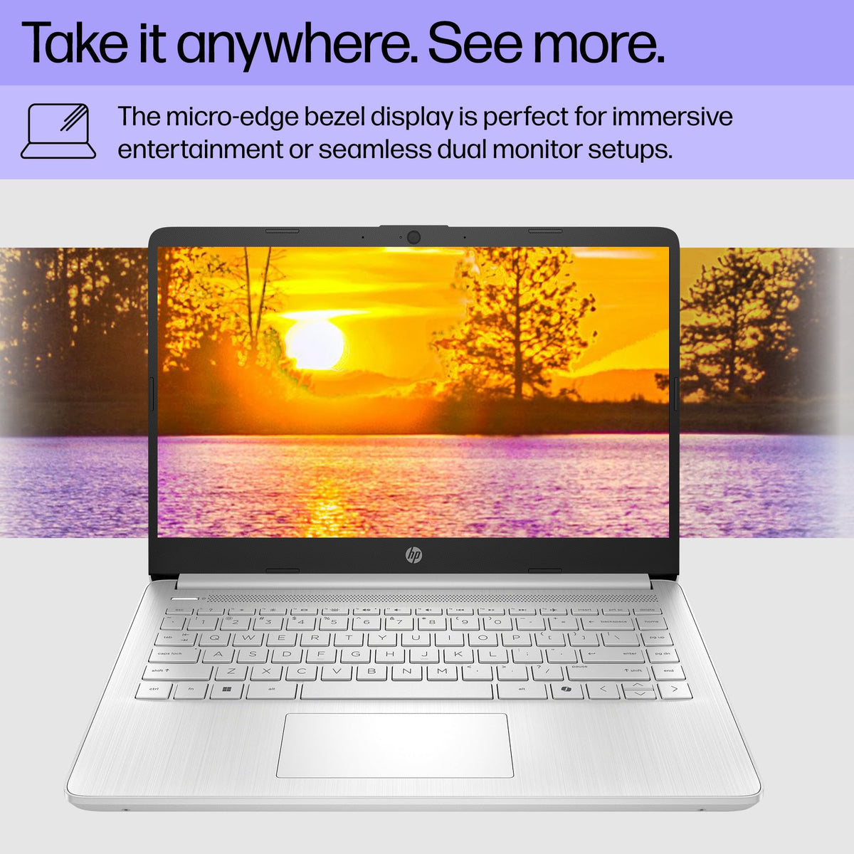 14 inch Laptop, Intel Celeron N4500, 4 GB RAM, 64 GB eMMC, Natural Silver Y6153