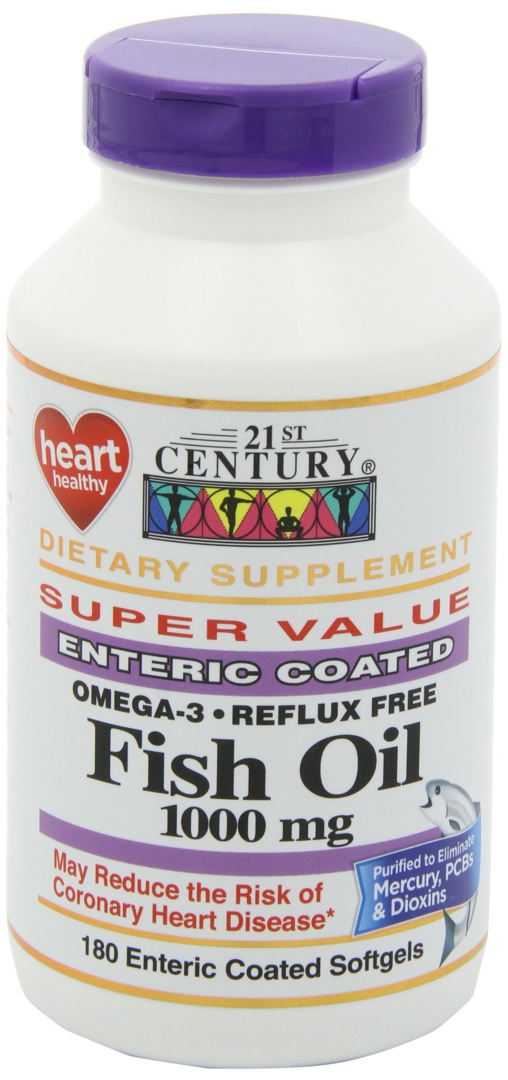 Fish Oil 1000 mg Enteric Coated Softgels 180-Count Pack of 2 A669259