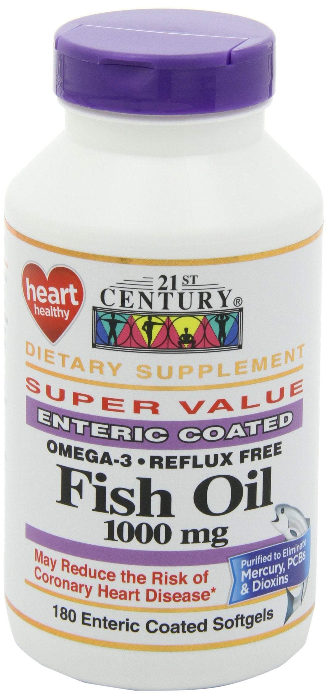 Fish Oil 1000 mg Enteric Coated Softgels 180-Count Pack of 2 A669259