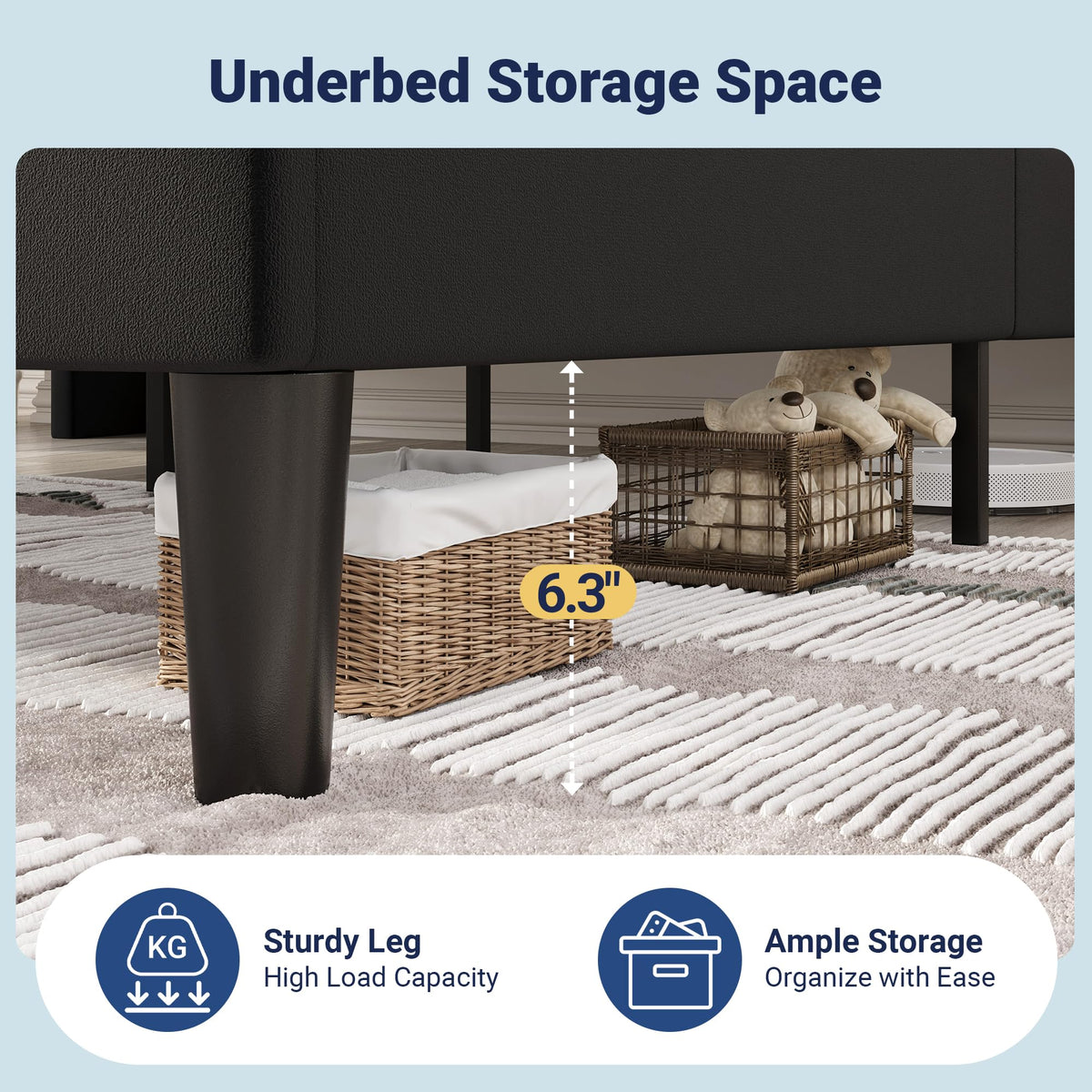 Queen Size Black Velvet Bed Frame with Charging and Shelf O75894
