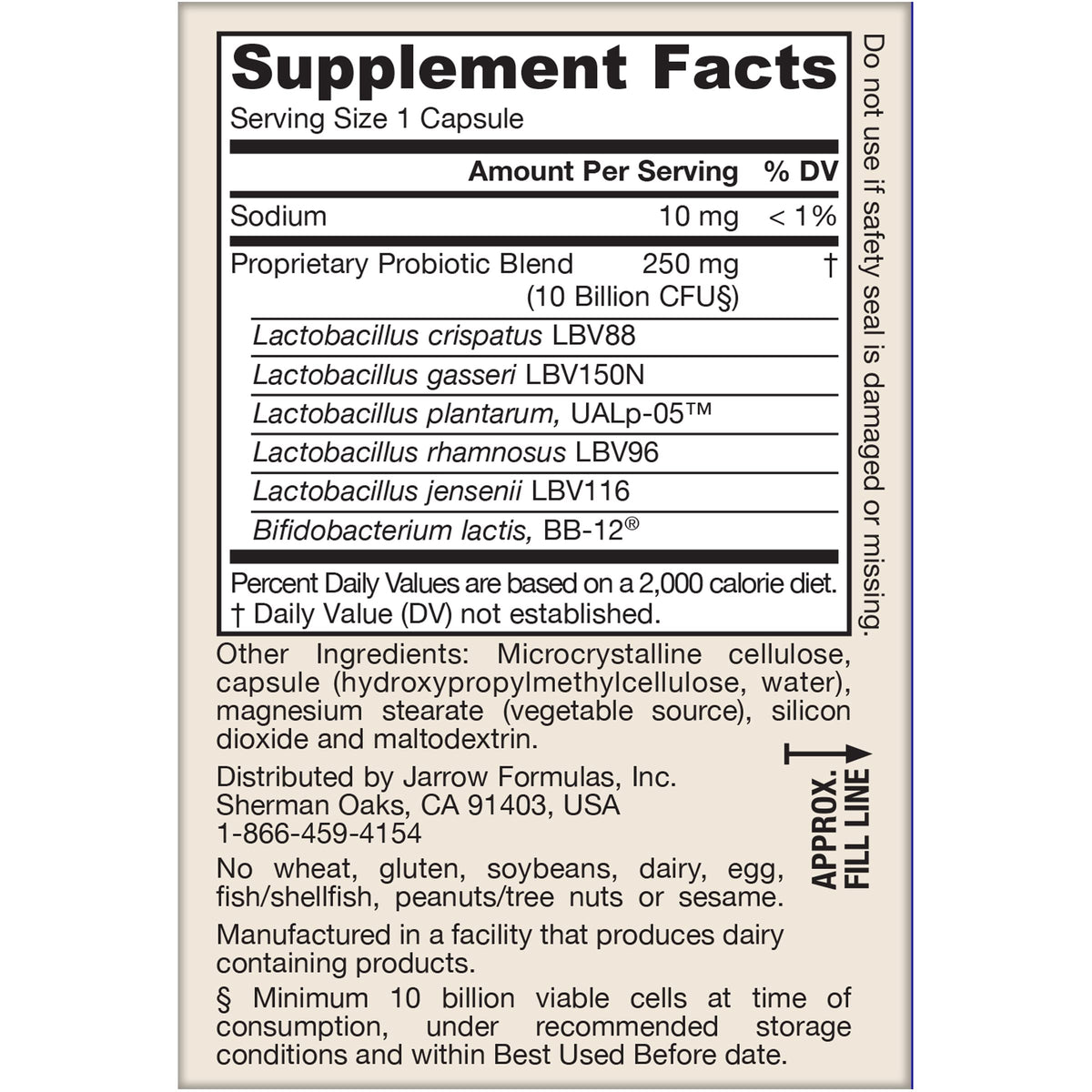 30 Capsules 10 Billion CFU Probiotics G416495