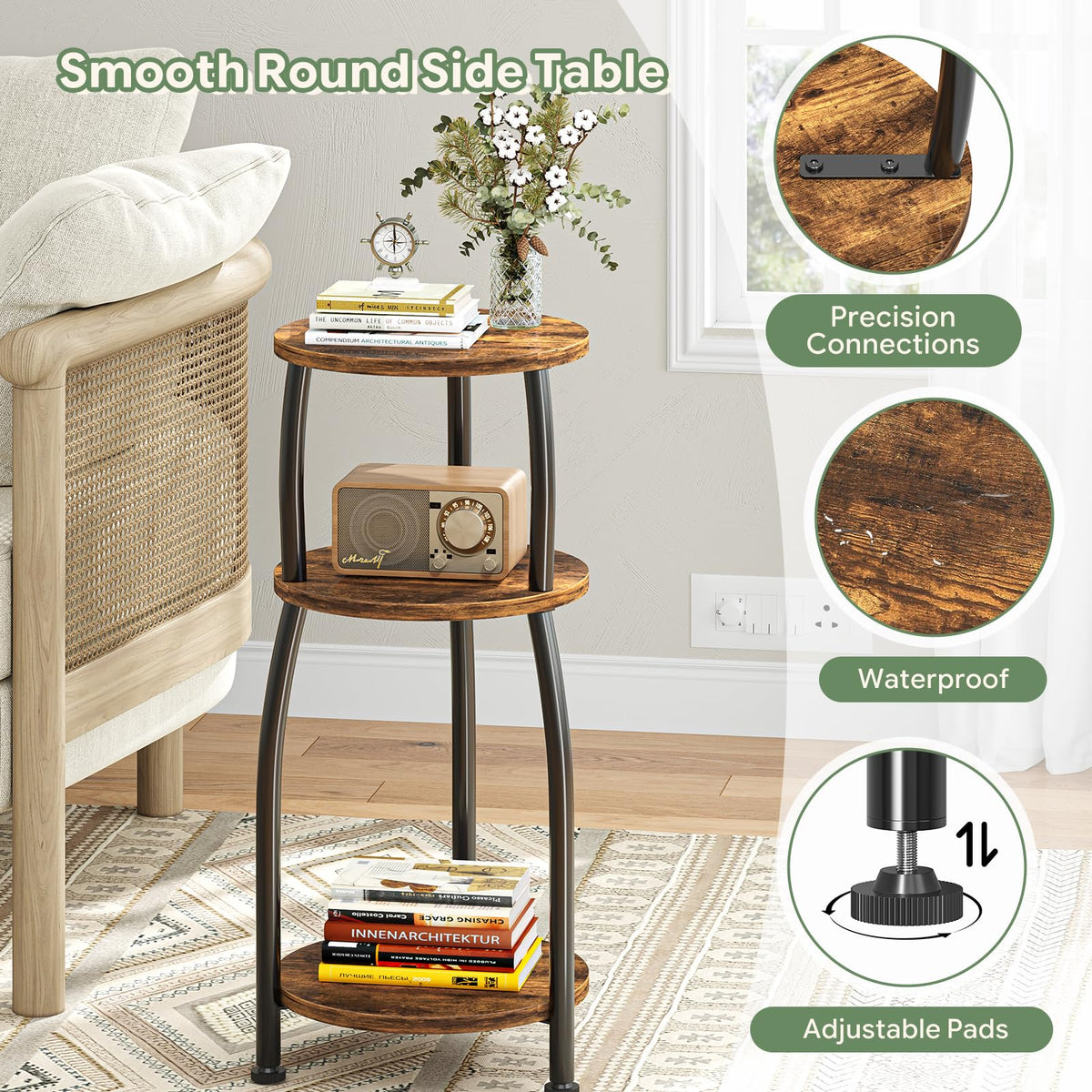 Round 3-Tier Side Table U659