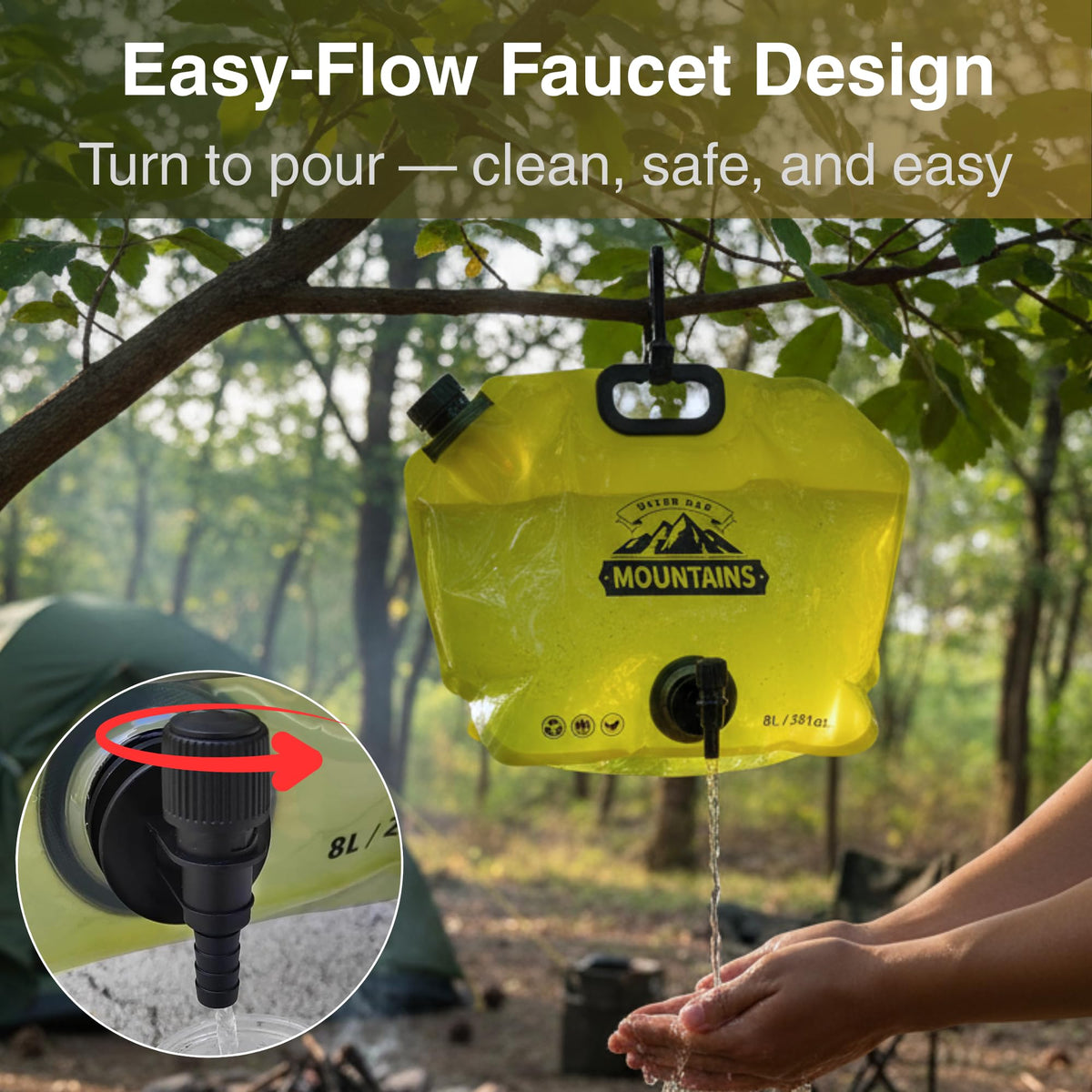 2 Gallon Collapsible Water Container with Spout P176182