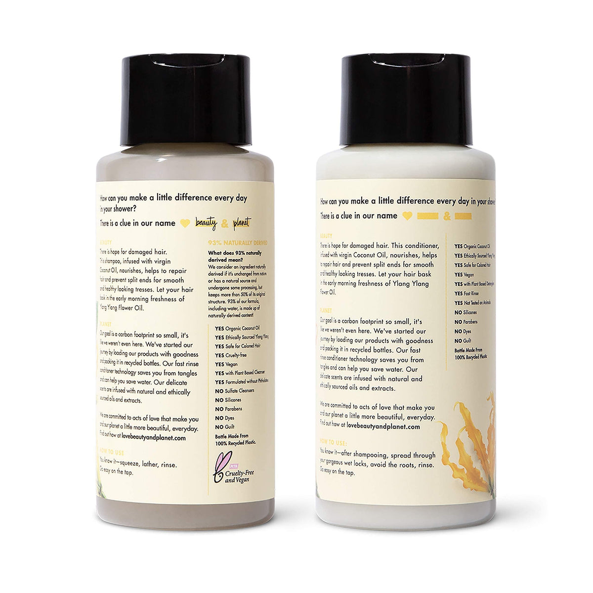 Coconut Oil & Ylang Shampoo and Conditioner 2 Count 13.5 oz P1515