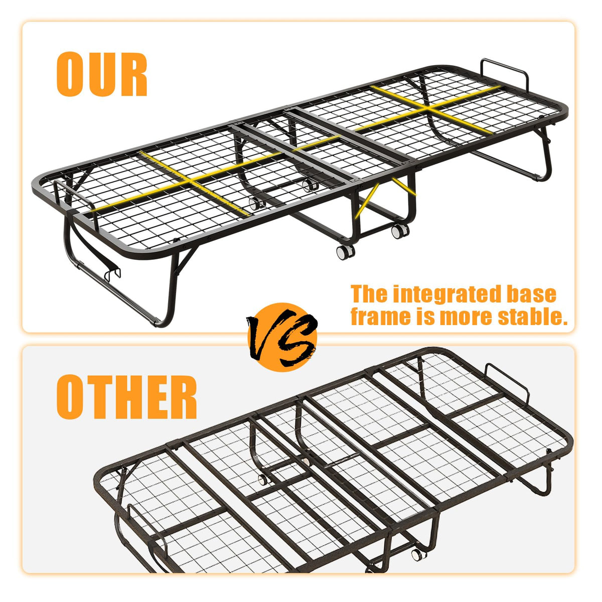 Folding Bed with Memory Foam Mattress Y306999