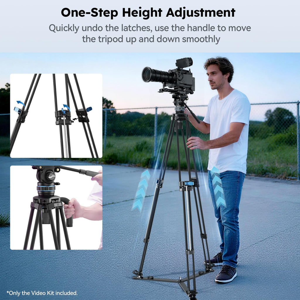 Carbon Fiber Video Tripod with Fluid Head T74326