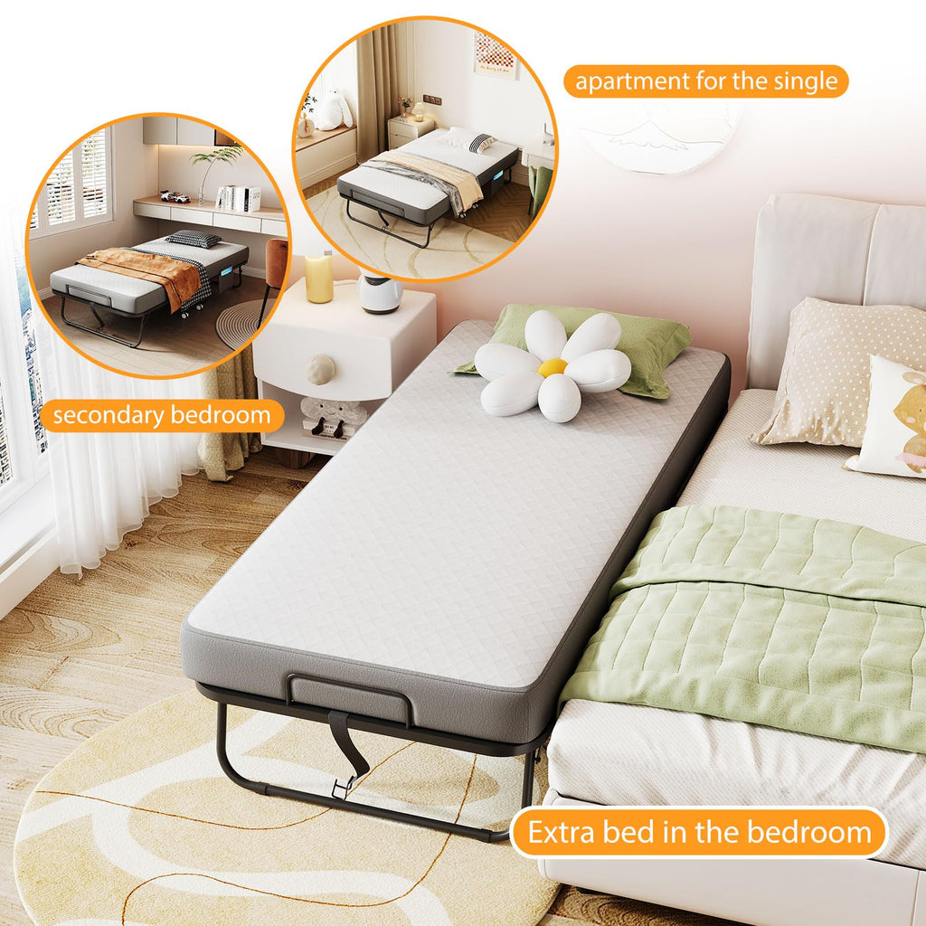 Folding Bed with Memory Foam Mattress Y306999