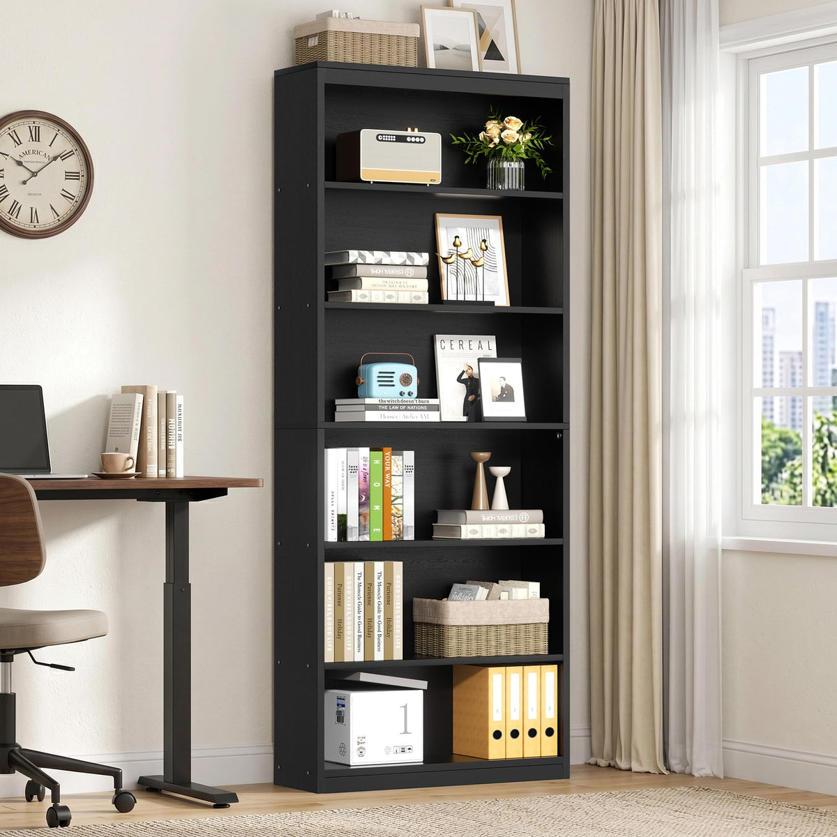 71" H Tall Wood Bookshelf T74042
