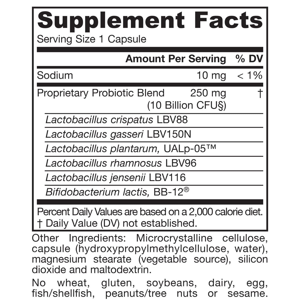 30 Capsules 10 Billion CFU Probiotics G416495