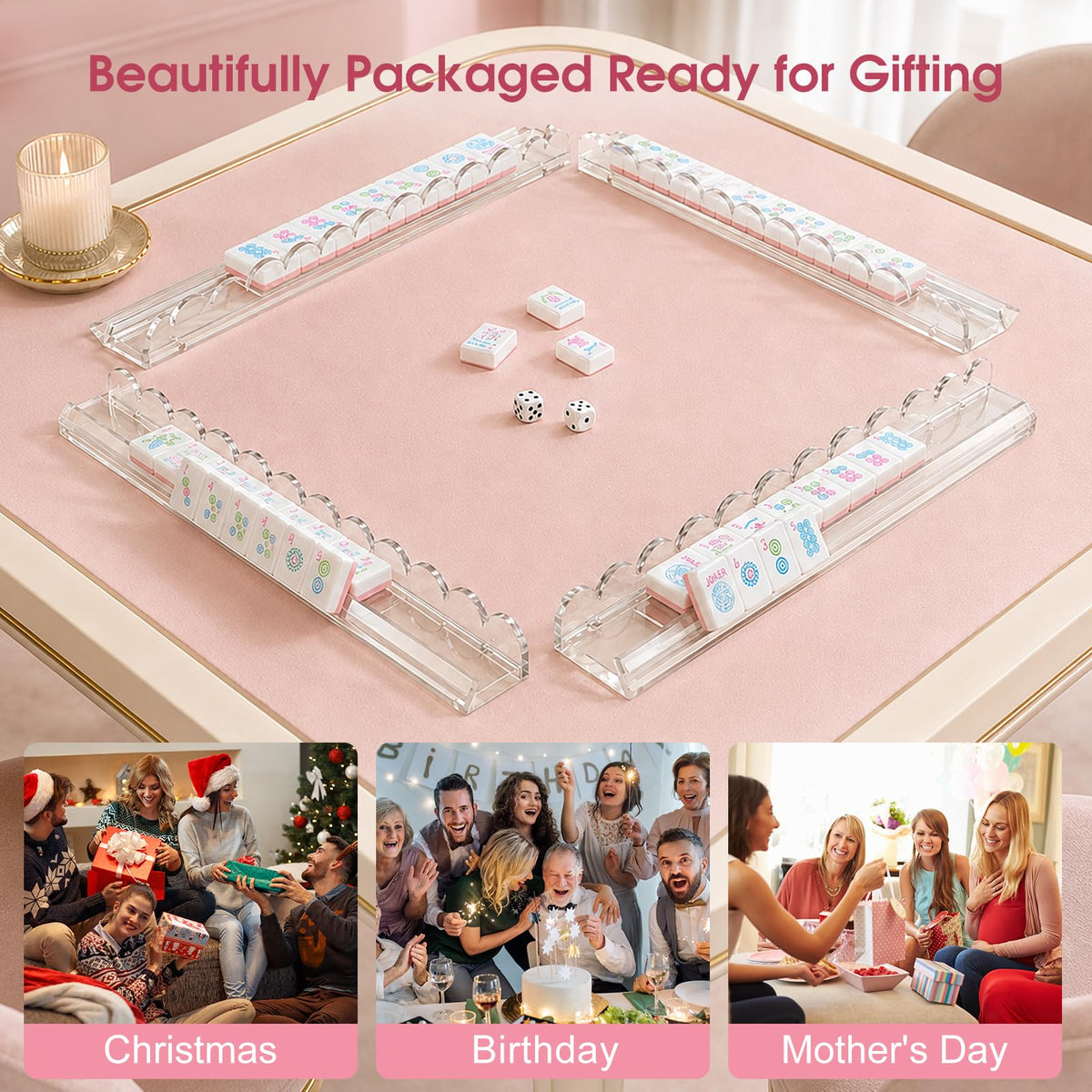 Mahjong Racks with Magnetic Pushers E620155