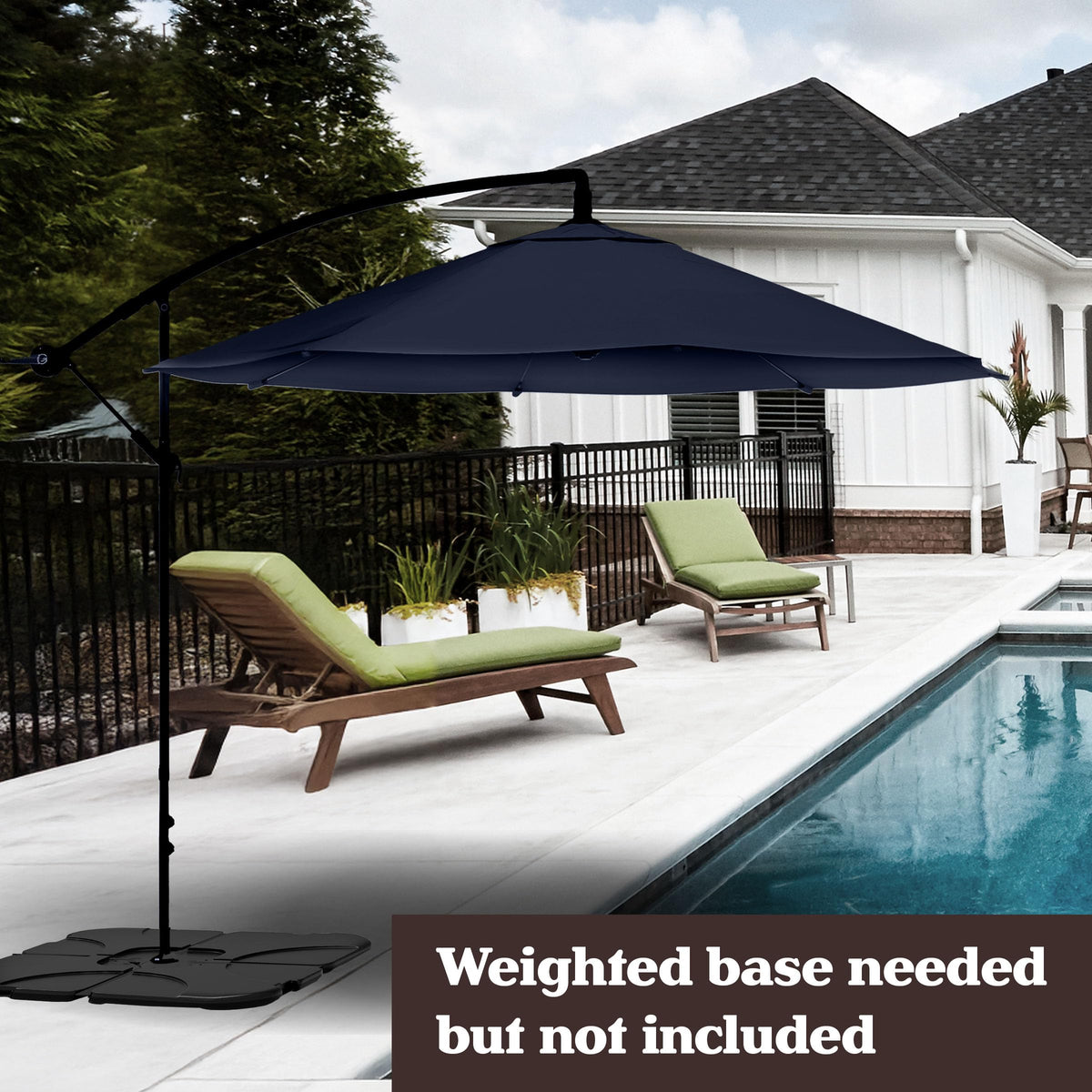 10 Ft Offset Cantilever Patio Umbrella with Cross Base F5258
