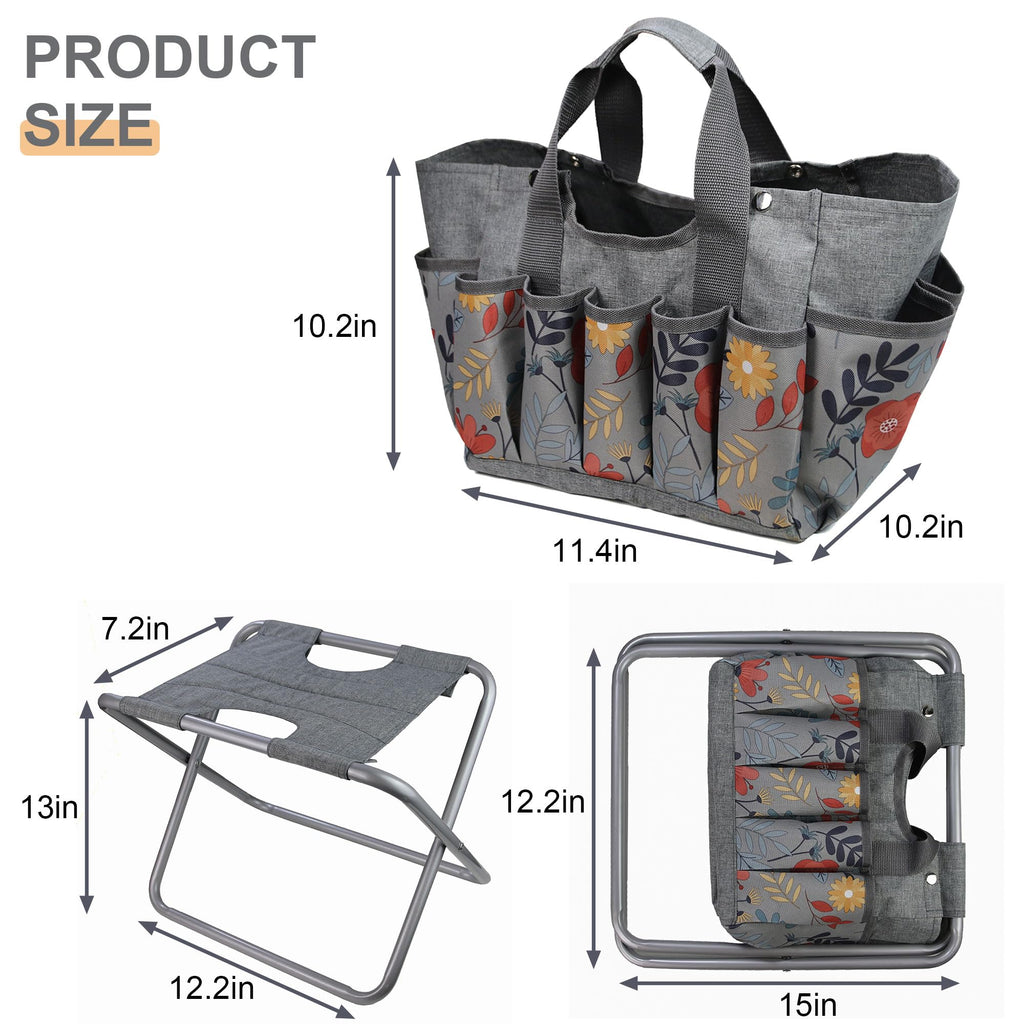 Folding Gardening Stool with Storage Tote Bag Q543664