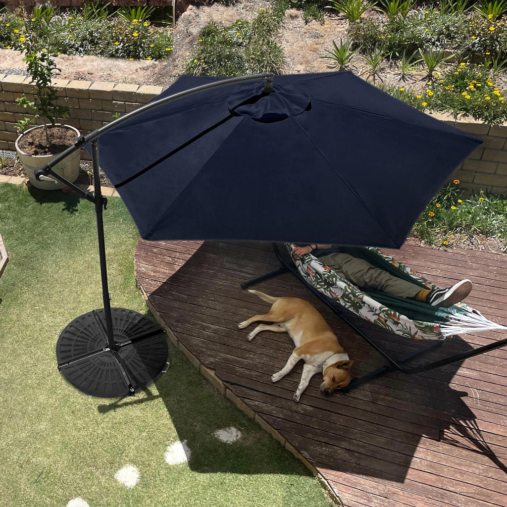 10 Ft Offset Cantilever Patio Umbrella with Cross Base F5258