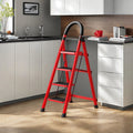 4 Step Folding Ladder with Handrails, Heavy Duty 800 lbs Step Stool K8903
