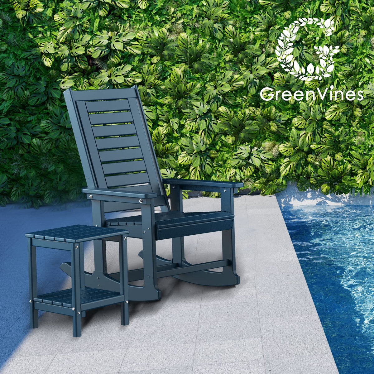 Oversized Outdoor Rocking Chairs Set of 2 Blue Q57279