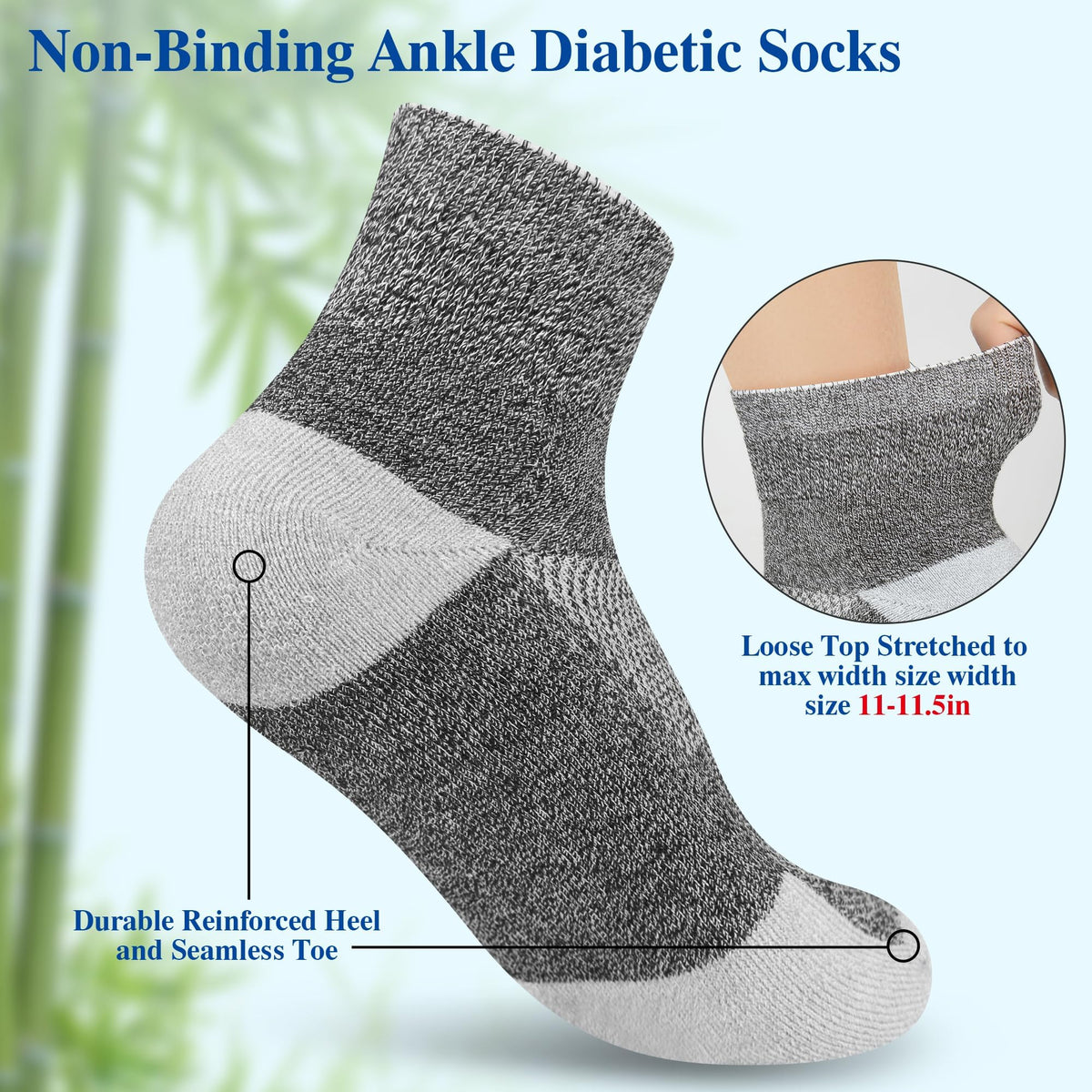 Diabetic Socks for Men, 10 Pairs Ankle & Low Cut Size 9-15 A406