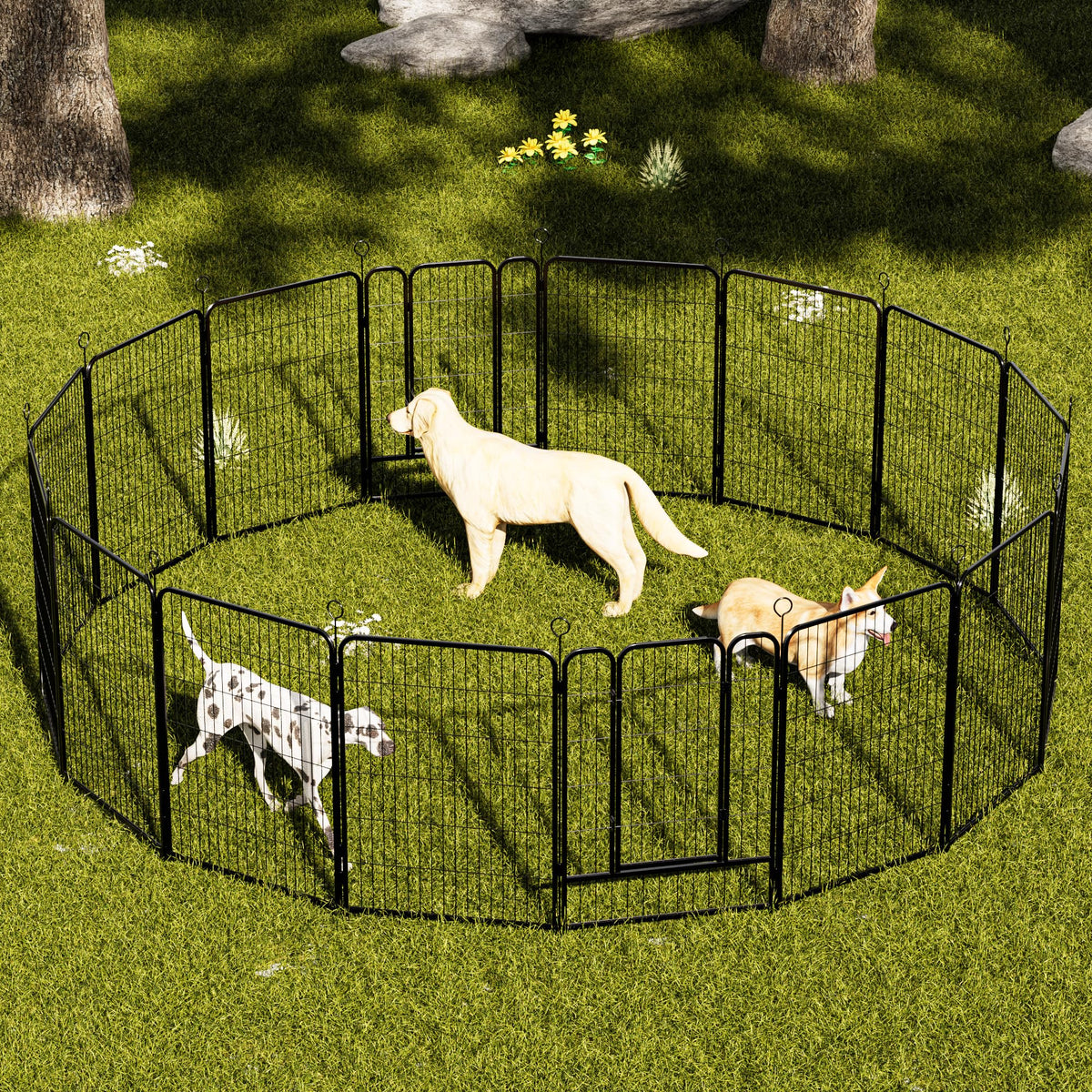 Heavy-Duty Iron Exercise-Pen System Portable Yard Camping Kennel Alternative U16870